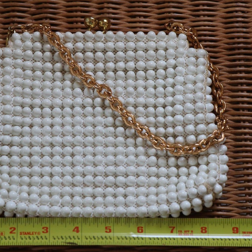 White Beaded style vintage purse - Picture 6 of 10